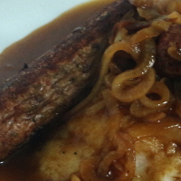 Image of Sausages and Mash with Onion Gravy